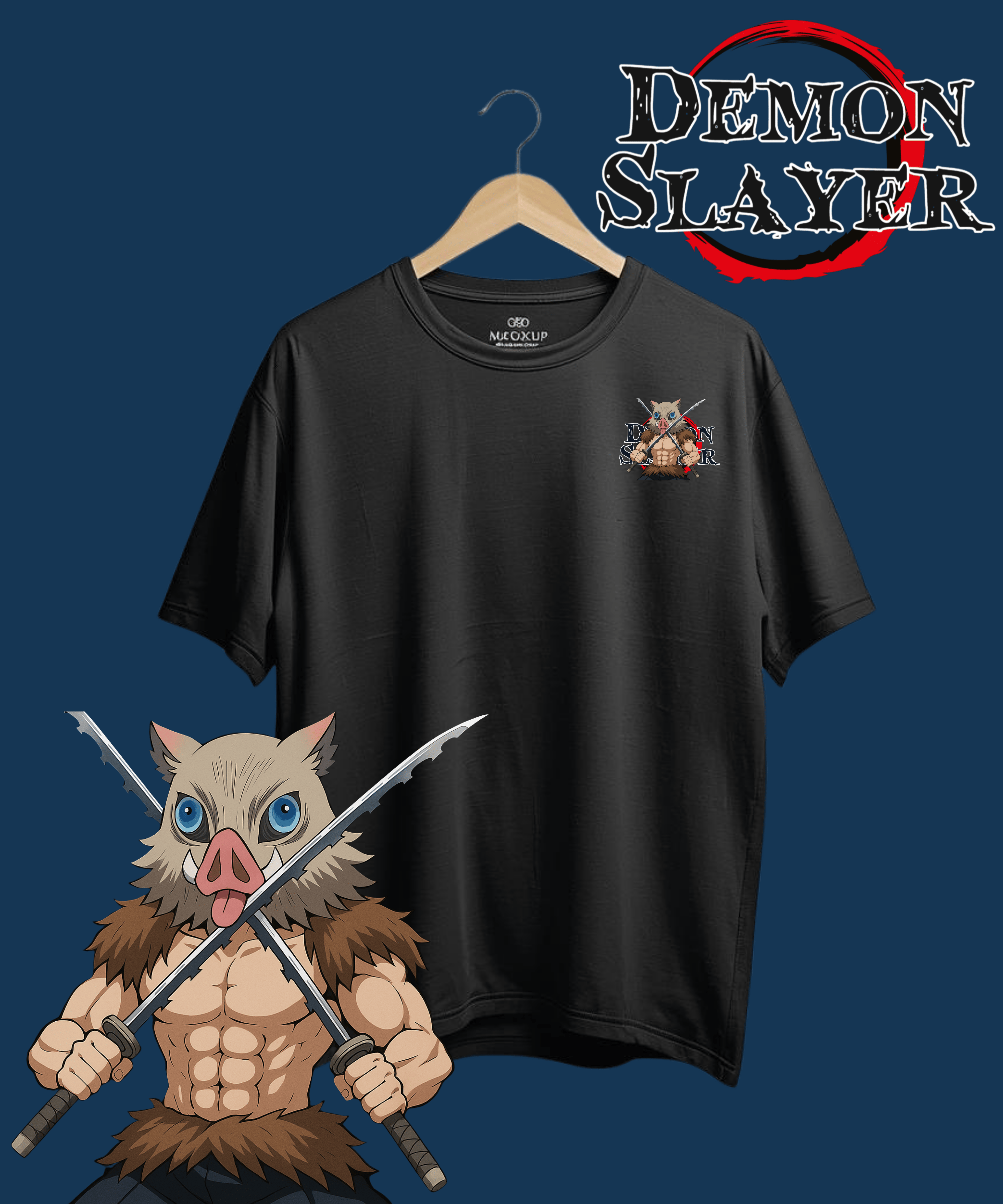 Oversized Unisex Standard Tee-Inosuke Demon Slayer Edition