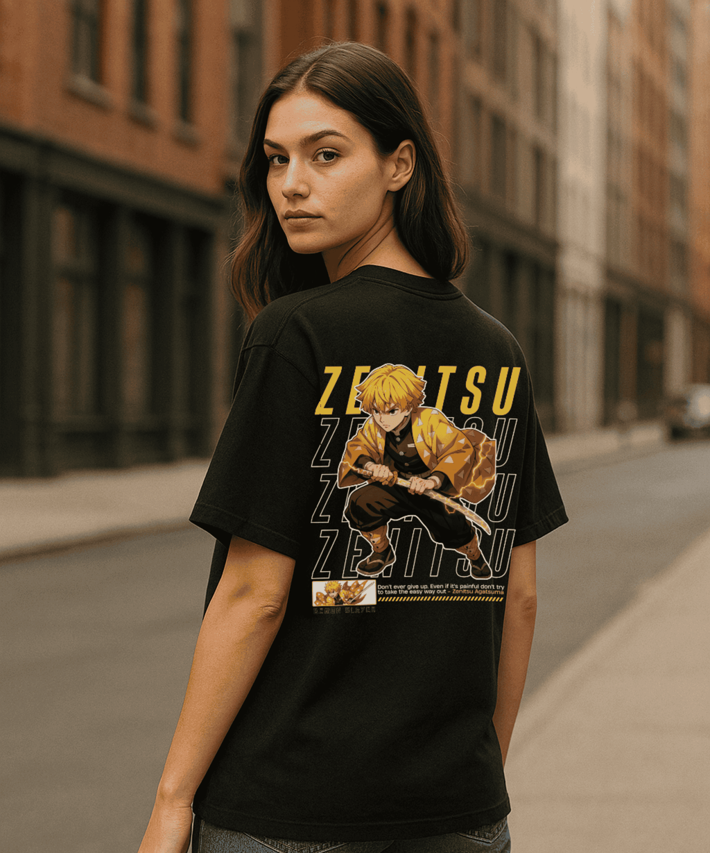 Oversized Unisex Standard Tee-Zenitsu Demon Slayer Edition