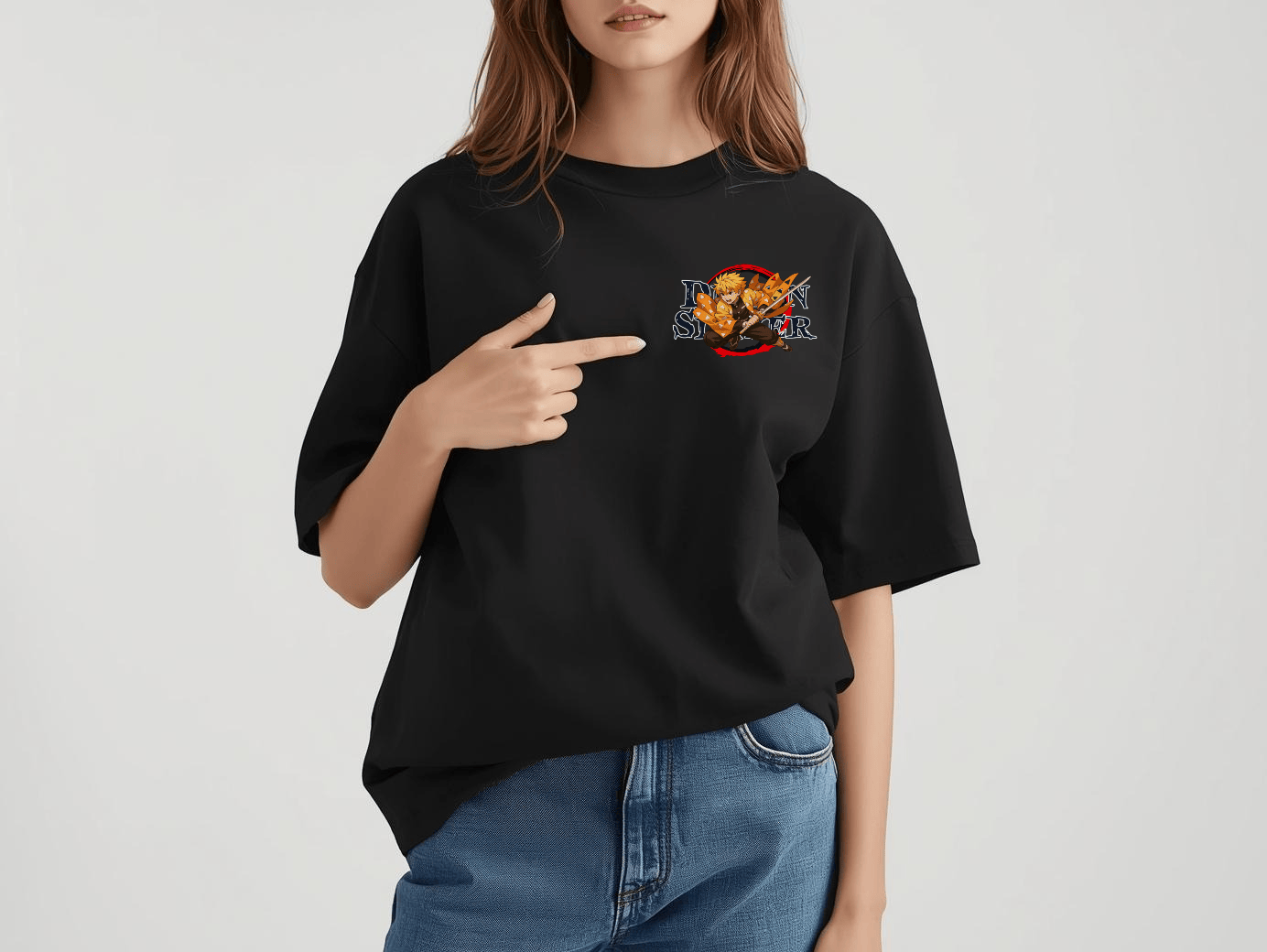 Oversized Unisex Standard Tee-Zenitsu Demon Slayer Edition